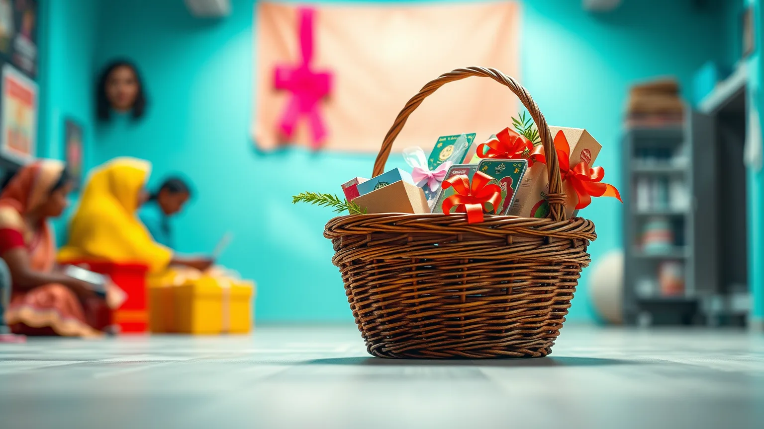 A rustic wicker basket filled with fresh carrots and onions on a warm wooden counter, bathed in soft morning light