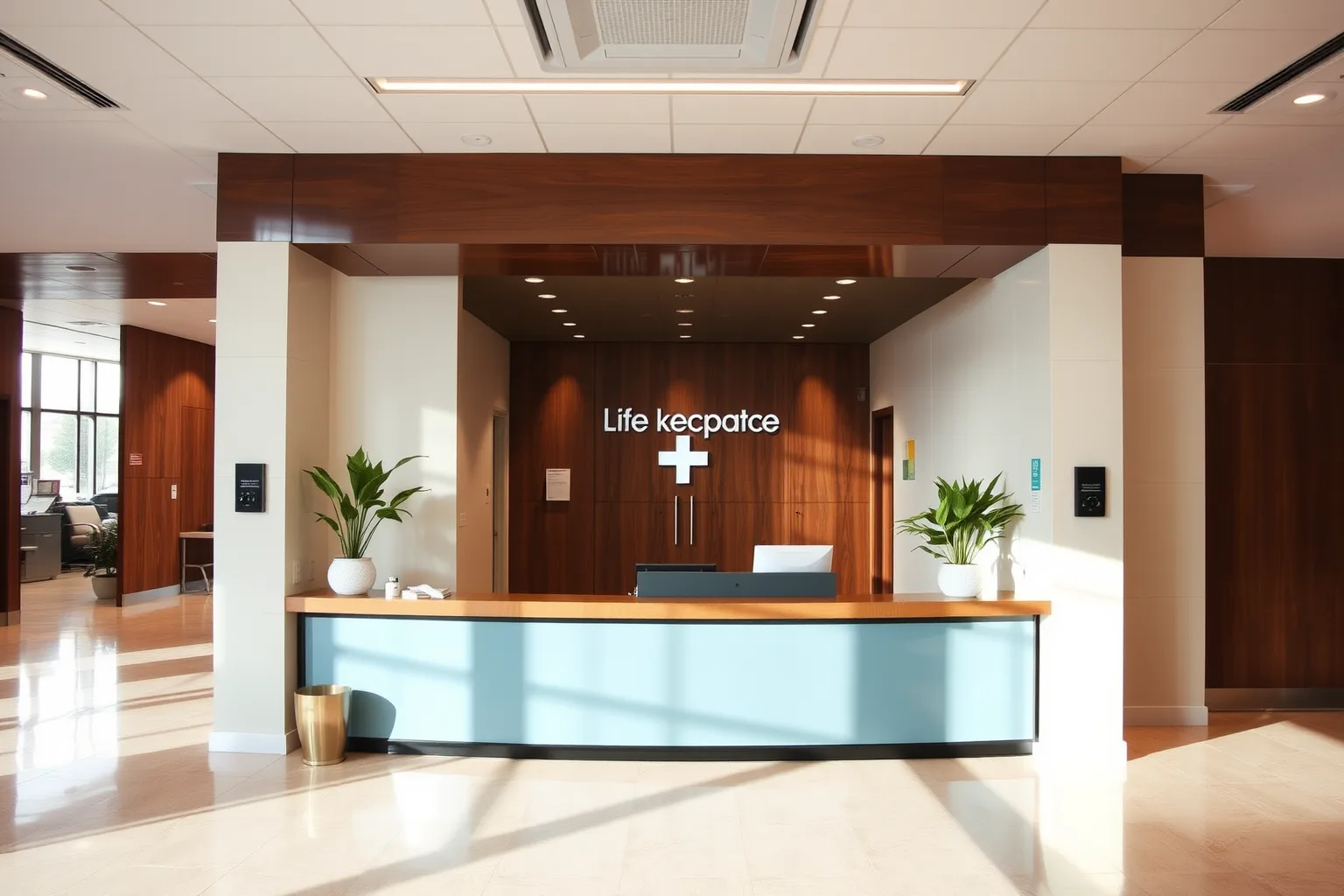 Clean, warm clinic workspace with soft morning light
